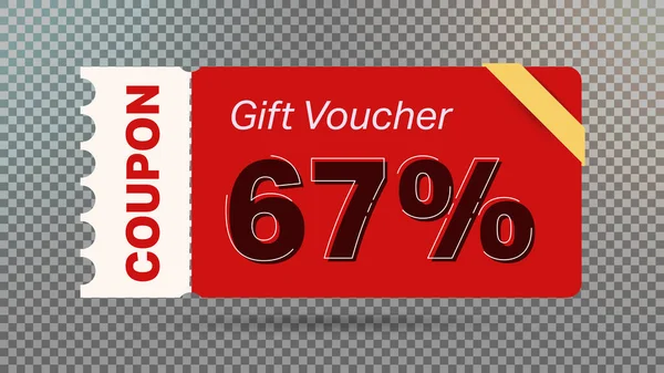 Red Cupom Voucher Presente Desconto Para Site Anúncios Internet Mídias — Vetor de Stock