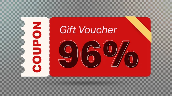 Red Discount Gift Voucher Coupon Website Internet Ads Social Media — Stock Vector