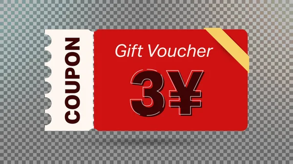 Red Yen Bon Réduction Coupon Cadeau Pour Site Web Annonces — Image vectorielle