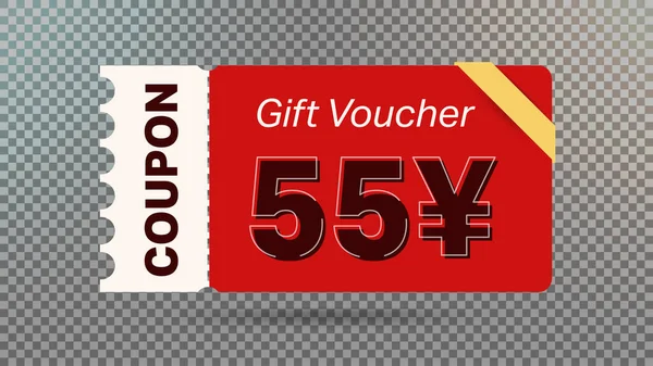 Red Yen Discount Gift Voucher Coupon Website Internet Ads Social — Stock Vector