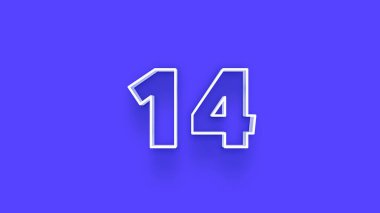 Mavi arkaplanda 3d 14 sayısının gösterimi