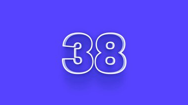 Mavi arkaplanda 3d 38 sayısının gösterimi