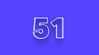 Mavi arkaplandaki 3d 51 sayısının gösterimi