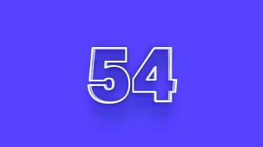 Mavi arkaplanda 3d 54 sayısının gösterimi