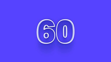 Mavi arkaplanda 3d 60 sayısının gösterimi