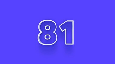 Mavi arkaplanda 3d 81 sayısının gösterimi
