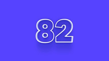 Mavi arkaplanda 3d 82 sayısının gösterimi