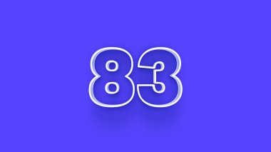 Mavi arkaplanda 3d 83 sayısının gösterimi
