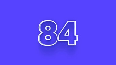 Mavi arkaplanda 3d 84 sayısının gösterimi