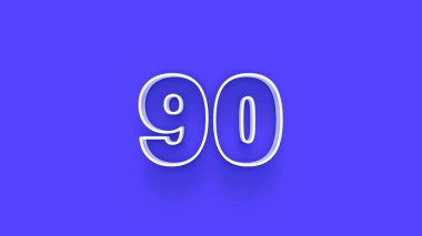 Mavi arkaplanda 3d 90 sayısının gösterimi