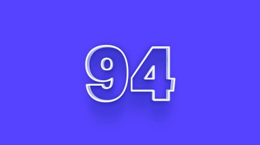 Mavi arkaplanda 3d 94 sayısının gösterimi