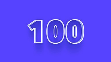 Mavi arkaplanda 3d 100 sayısının gösterimi