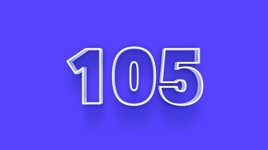 Mavi arkaplandaki 3d 105 sayısının gösterimi