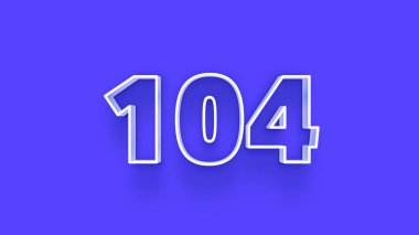 Mavi arkaplandaki 3d 104 sayısının gösterimi
