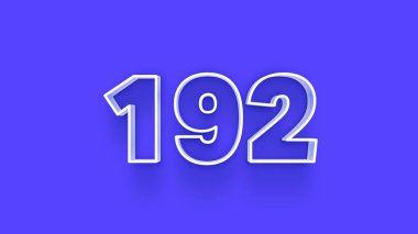 Mavi arkaplanda 3d 192 sayısının gösterimi