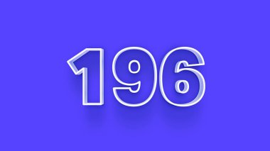 Mavi arkaplanda 3d 196 sayısının gösterimi