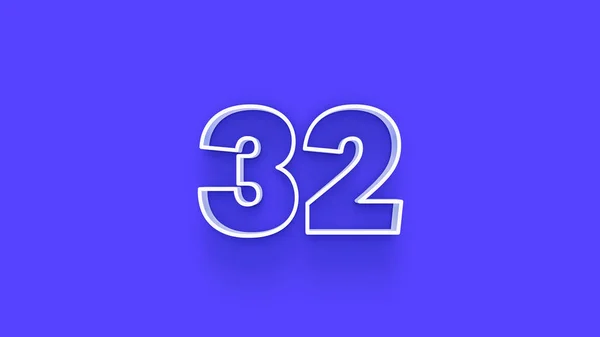 青の背景に3D 32番の数字のイラスト — ストック写真