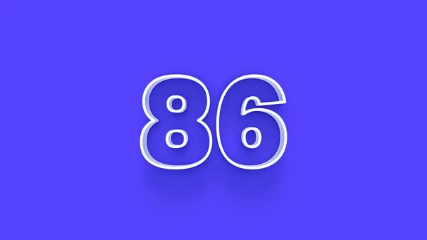 青を背景にした3D 86番のイラスト — ストック写真