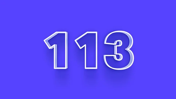 Abbildung Der Zahl 113 Auf Blauem Hintergrund — Stockfoto