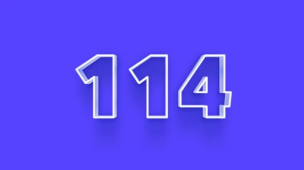 Illustration 114 Number Blue Background — Stock Photo, Image