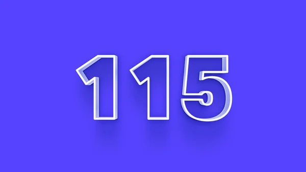 Abbildung Der 115 Zahl Auf Blauem Hintergrund — Stockfoto