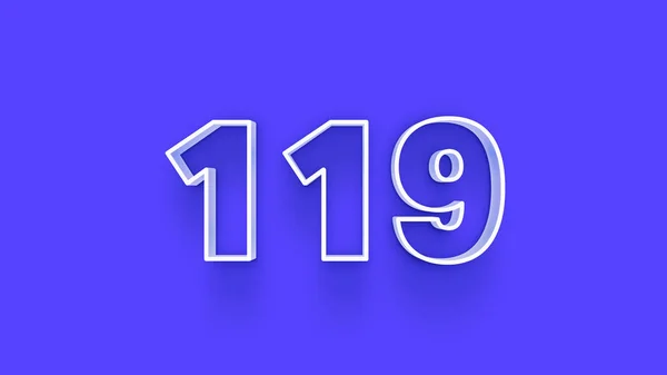 Ilustração 119 Número Fundo Azul — Fotografia de Stock