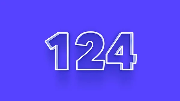 Illustration 124 Number Blue Background — Stock Photo, Image