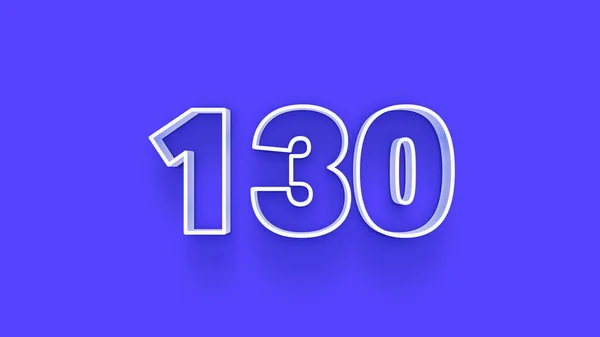 Απεικόνιση Του 130 Αριθμό Μπλε Φόντο — Φωτογραφία Αρχείου