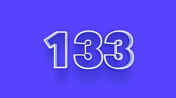 Illustration 133 Number Blue Background — Stock Photo, Image