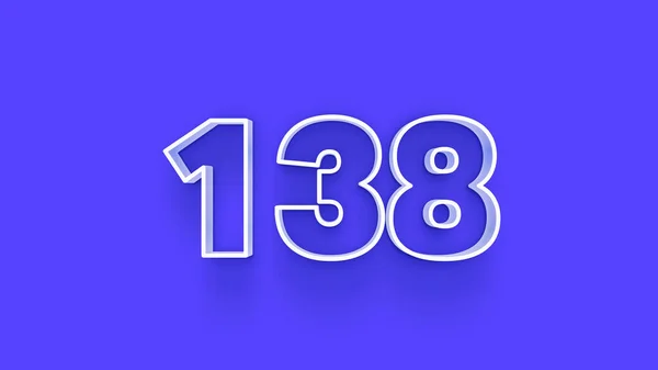 Απεικόνιση Του 138 Αριθμό Μπλε Φόντο — Φωτογραφία Αρχείου