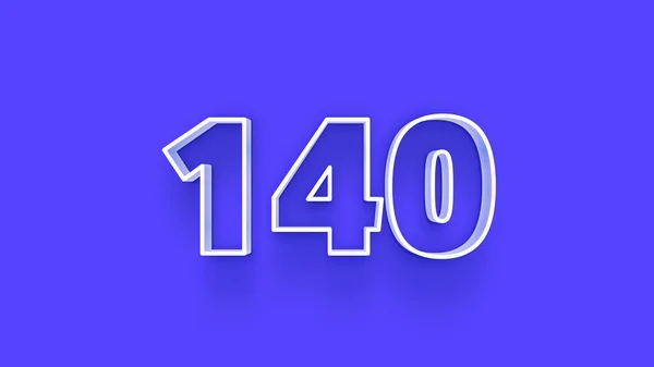 Illustration 140 Number Blue Background — Stock Photo, Image