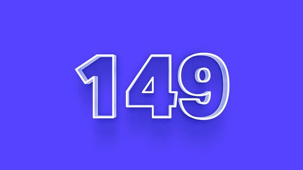 Απεικόνιση Του 149 Αριθμό Μπλε Φόντο — Φωτογραφία Αρχείου