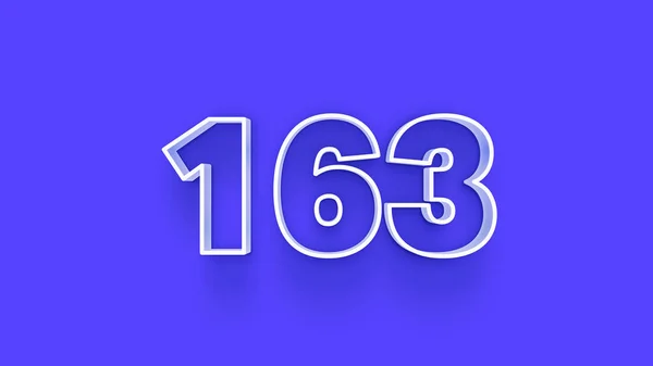 Abbildung Der 163 Zahl Auf Blauem Hintergrund — Stockfoto