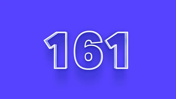 Abbildung Der 161 Zahl Auf Blauem Hintergrund — Stockfoto