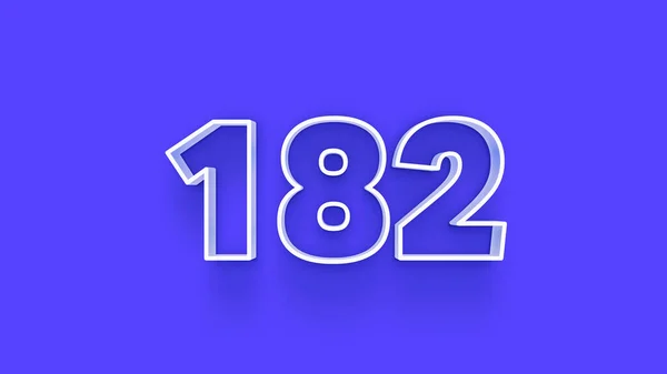 Abbildung Der 182 Zahl Auf Blauem Hintergrund — Stockfoto