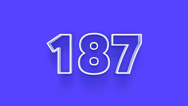Mavi Arkaplanda 187 Sayısının Gösterimi — Stok fotoğraf