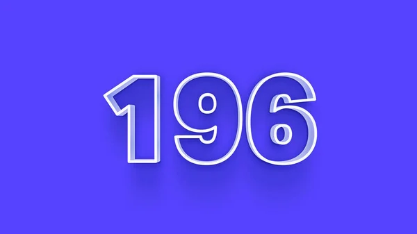 Ilustracja Numeru 196 Niebieskim Tle — Zdjęcie stockowe