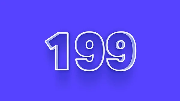Abbildung Der 199 Zahl Auf Blauem Hintergrund — Stockfoto