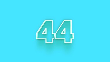 Mavi arkaplandaki 3d 44 sayısının resmi