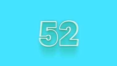 Mavi arkaplanda 3d 52 sayısının gösterimi