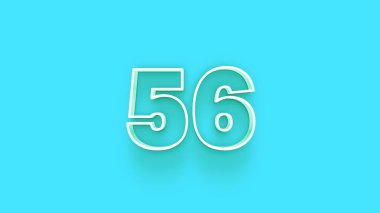 Mavi arkaplanda 3d 56 sayısının gösterimi
