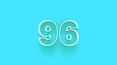 Mavi arkaplanda 3d 96 sayısının gösterimi