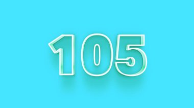 Mavi arkaplandaki 3d 105 sayısının gösterimi