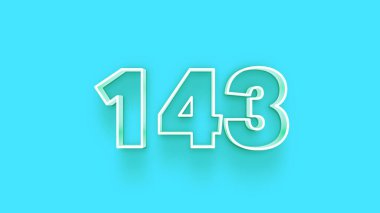 Mavi arkaplanda 3d 143 numaranın resmi