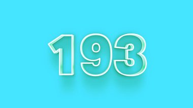 Mavi arkaplanda 3d 193 sayısının resmi