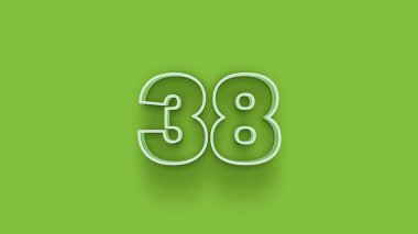 Yeşil arkaplanda 3d 38 sayısının gösterimi
