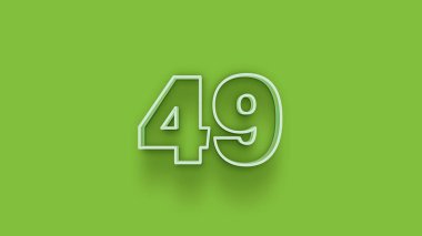 Yeşil arkaplandaki 3d 49 sayısının gösterimi