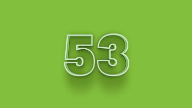 Yeşil arkaplandaki 3d 53 sayısının gösterimi