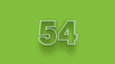 Yeşil arkaplanda 3d 54 sayısının gösterimi