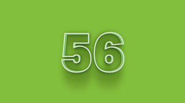 Yeşil arkaplandaki 3d 56 sayısının gösterimi